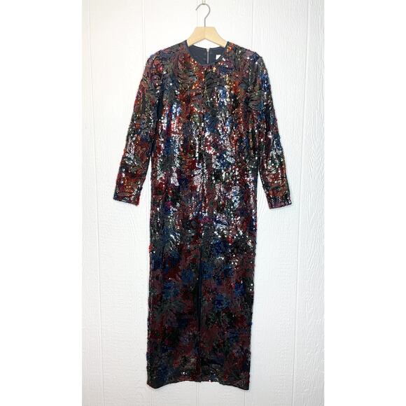 ROSEANNA Bowie Parrots Sequin Long Sleeve Maxi Dress US 2 NWT - Picture 5 of 14